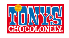 a red and blue sign with white text from logo of Tony Chocolony, a valued partner of KbWorks