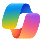 a rainbow colored Microsoft Copilot logo on a black background