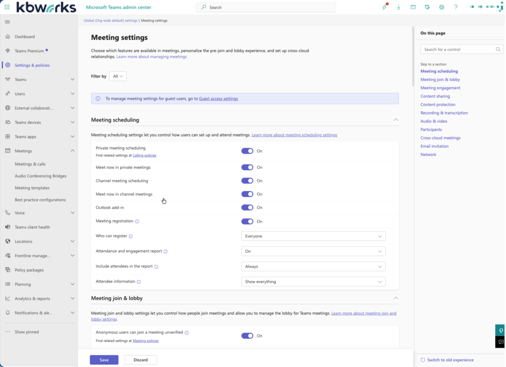 meeting settings 1 - KbWorks - SharePoint and Teams Specialist