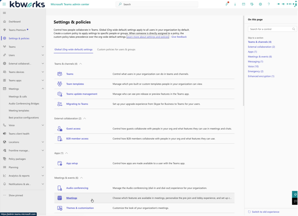 teamsadmincenter - KbWorks - SharePoint and Teams Specialist