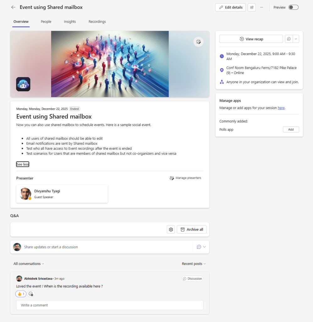 The event landing page where attendees can interact before or after the event - KbWorks The event landing page where attendees can interact before or after the event - KbWorks - SharePoint and Teams Specialist