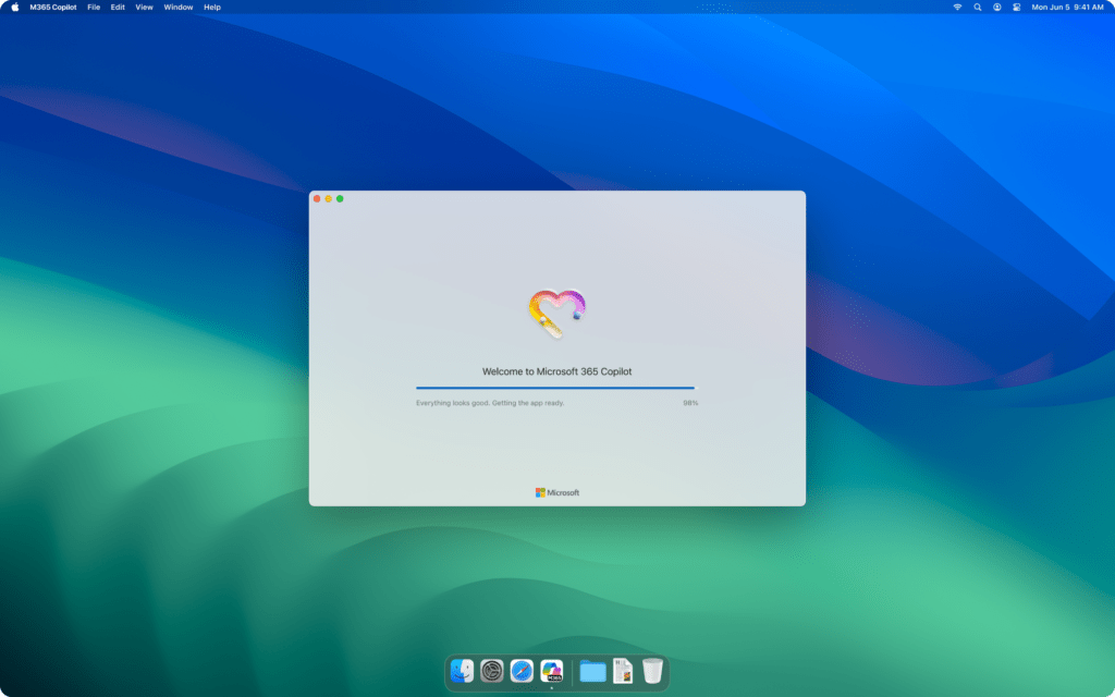 mac install - KbWorks Microsoft 365 Copilot installation screen