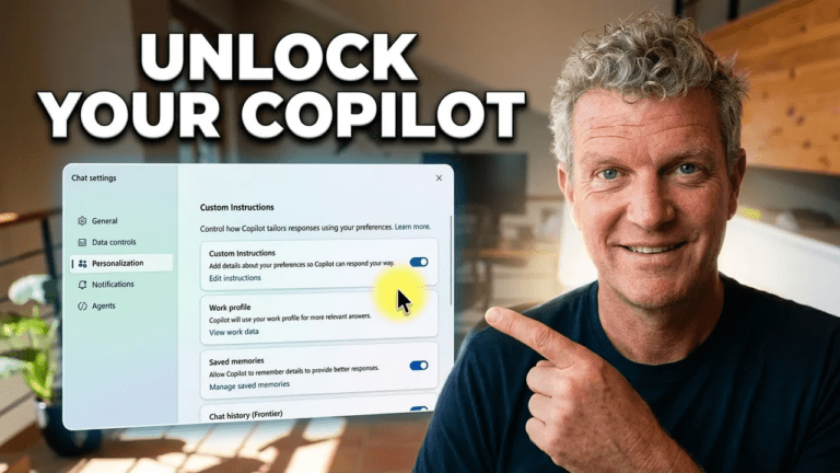 Person promoting copilot customization features