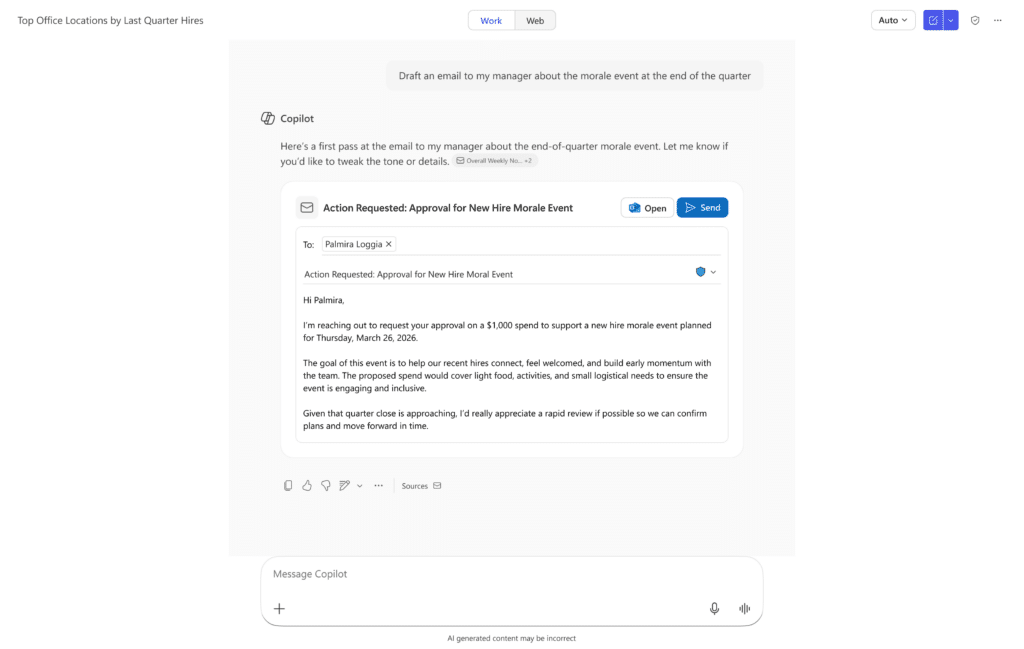 draft mail with Coptilo - KbWorks draf a mail using Copilot
