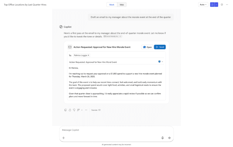 draft a mail using Copilot
