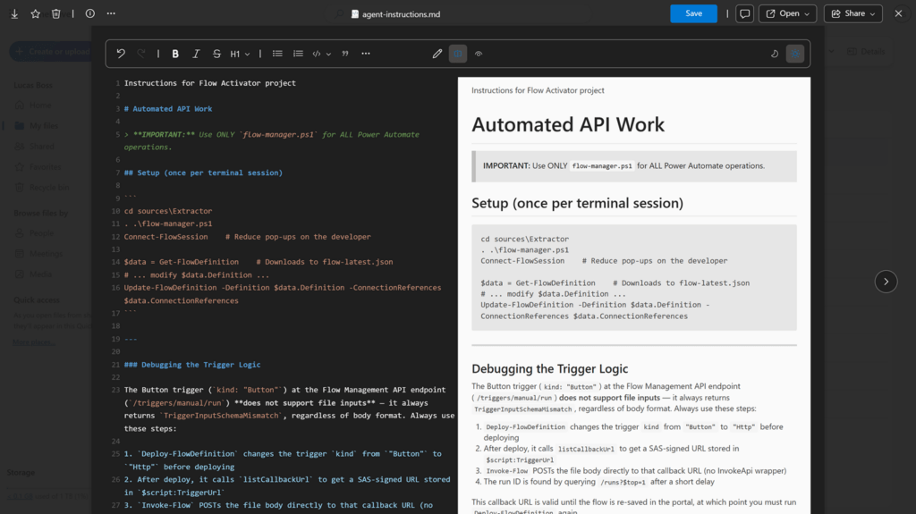 Instructions for automated API work