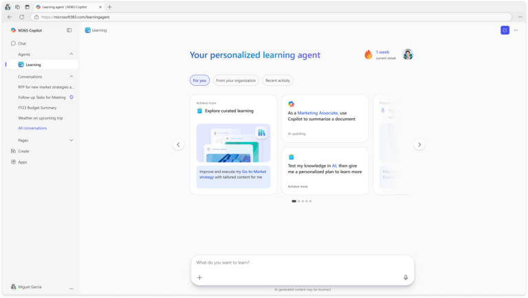 Learning agent