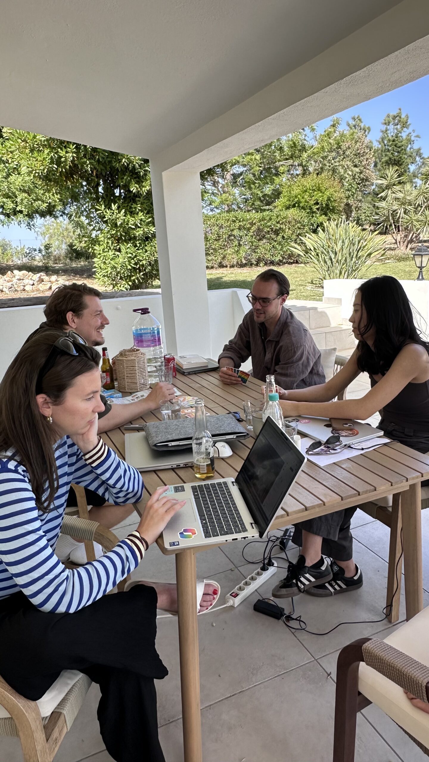 Team working on solutions on a workation