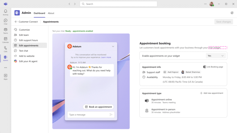 Customer Connect booking