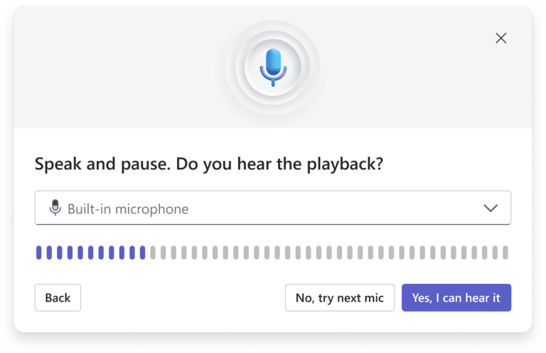 New way to check audio in teams