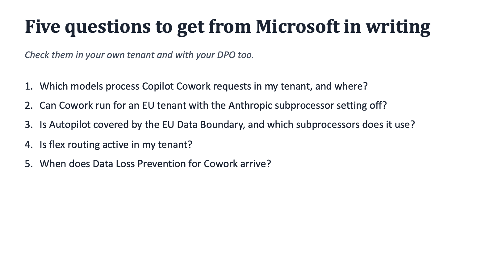 copilot cowork five questions - KbWorks Copilot Cowork: five questions to ask Microsoft in writing